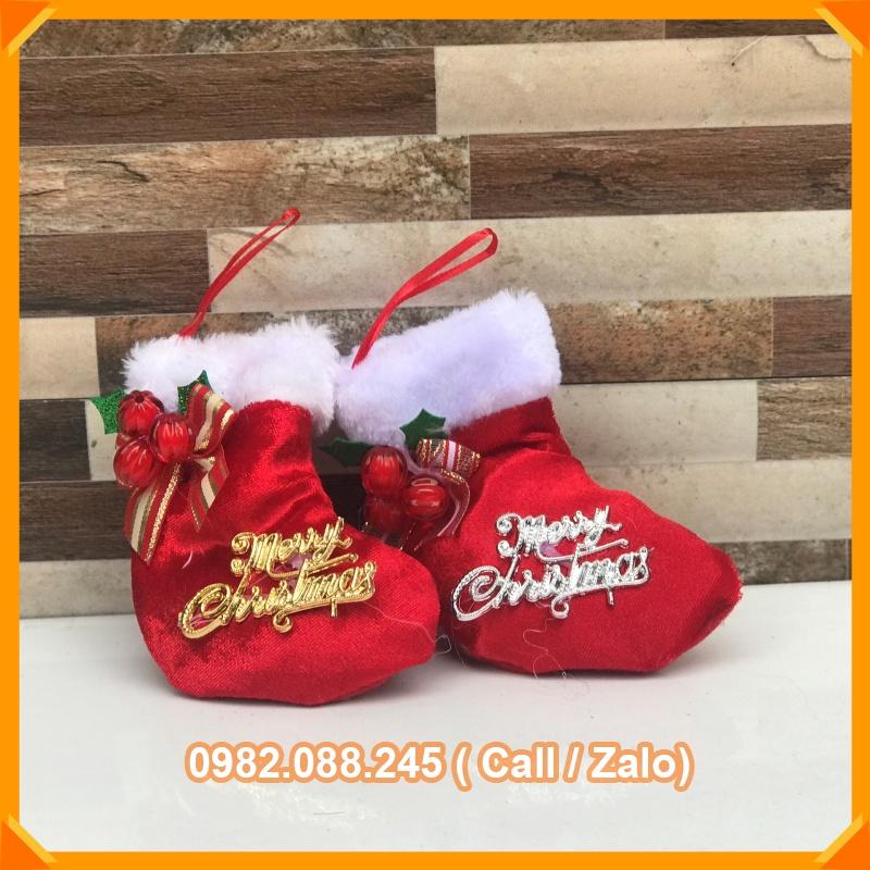Giày Ủng Đựng Quà Giáng Sinh Có Dây Treo Trang Trí Cây Thông Noel