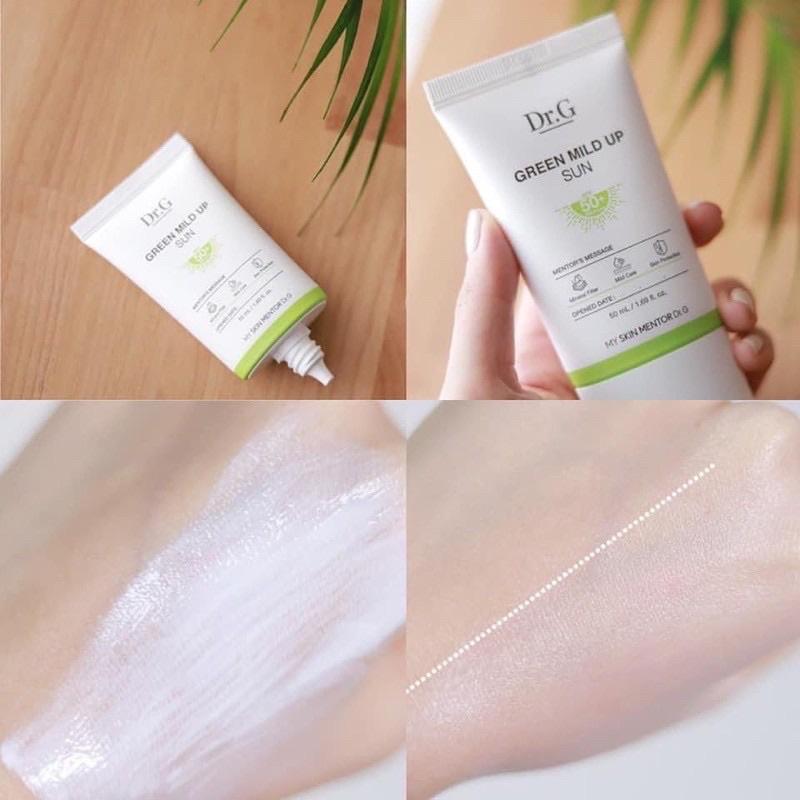 Kem chống nắng trắng da vật lý cho da nhạy cảm Dr.G Green Mild Up Sun+ SPF50+PA++++ Hàn Quốc 50ml