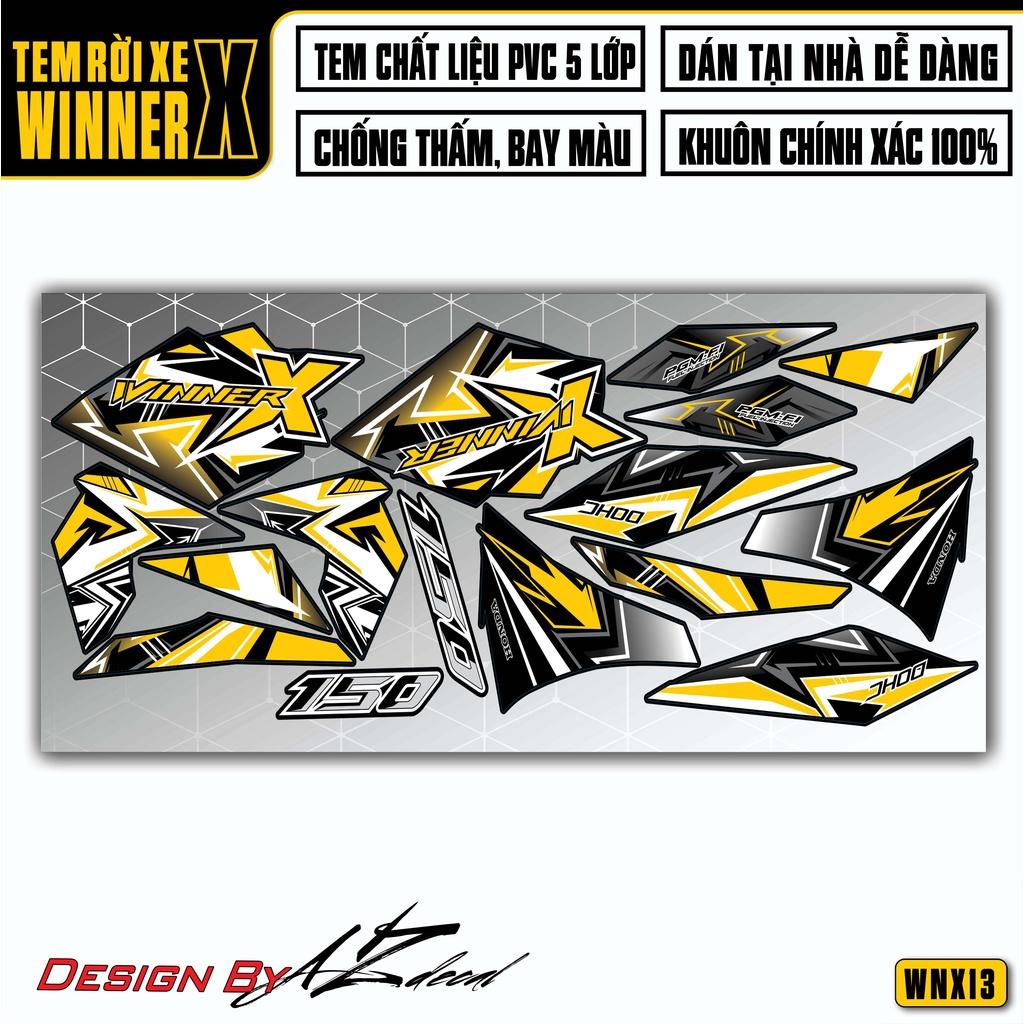 Tem Rời Dán Xe Winner X Chủ Đề DOHC 3D | WNX13 | Decal Chế Xe Máy Chất Liệu PVC Chống Nước, Chống Bay Màu - Xanh Trắng