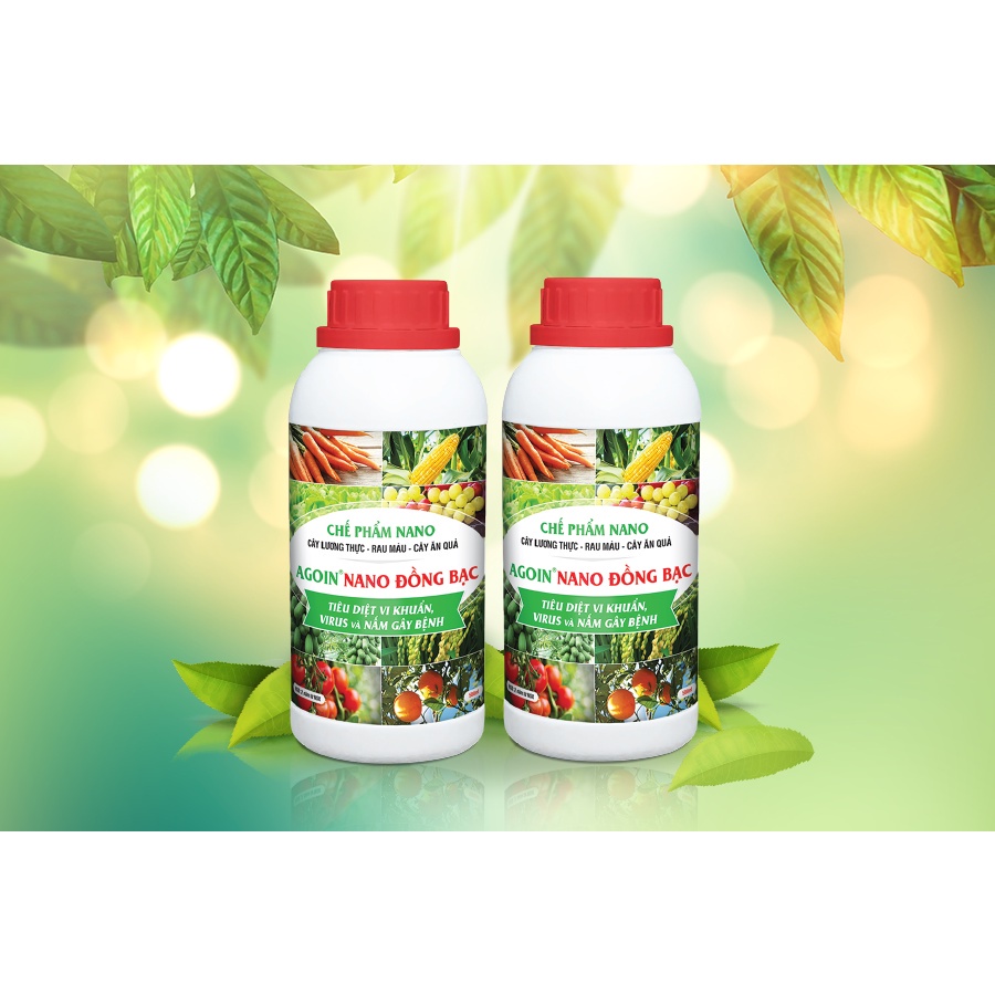 Chế Phẩm Sinh Học  Agoin Nano Đồng Bạc Sử Dụng Cho Hoa Cây Cảnh Cây Công Nghiệp Tiêu Diệt Nấm, Vi Khuẩn, Virus Hiệu Quả
