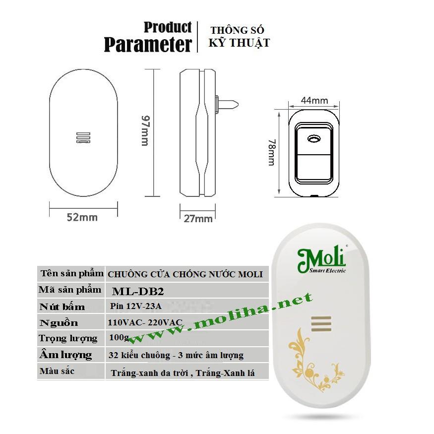 CHUÔNG BÁO KHÁCH CHỐNG NƯỚC KHÔNG DÂY - HÀNG CHÍNH HÃNG