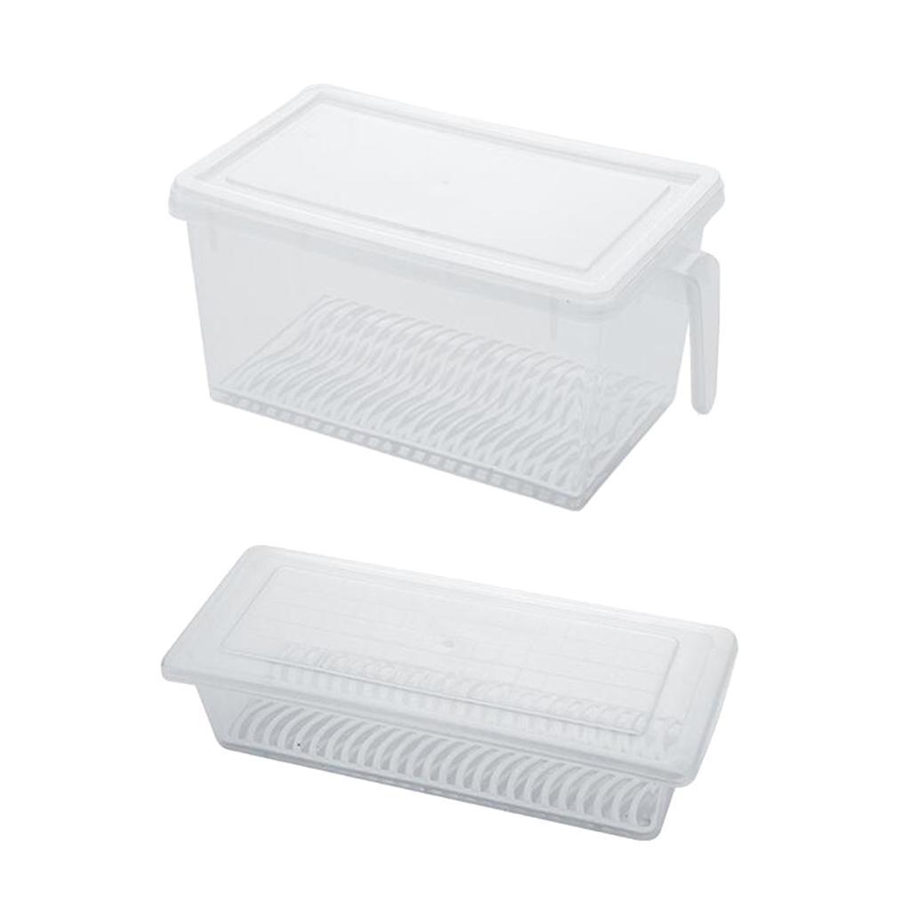 Plastic Food Storage Container Refrigerator Organizer Box with Handle