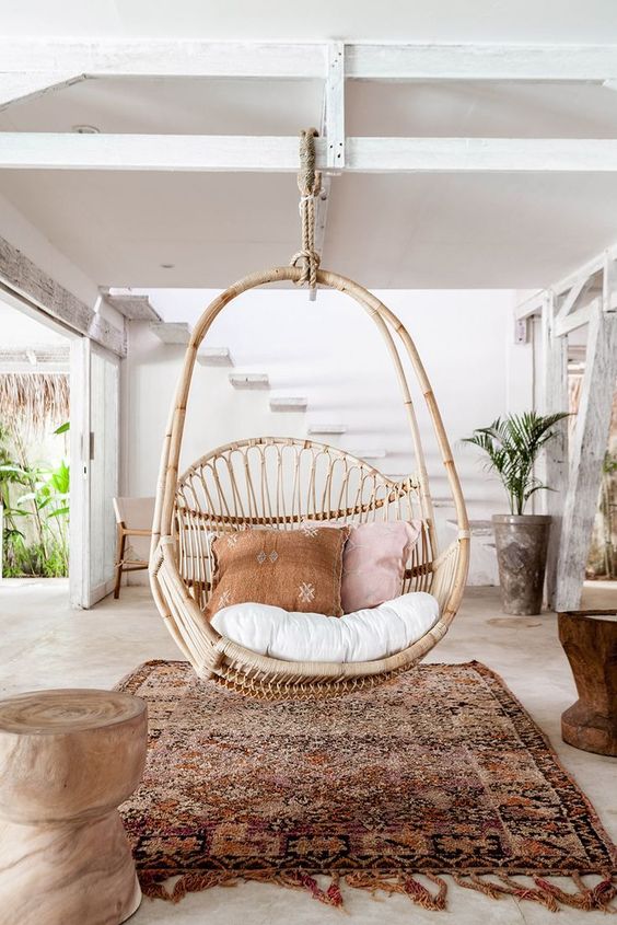 Xích Đu Mây Đơn Giản- Wicker Rattan Swing / Hanging Egg Chair In Classic Style-OT006