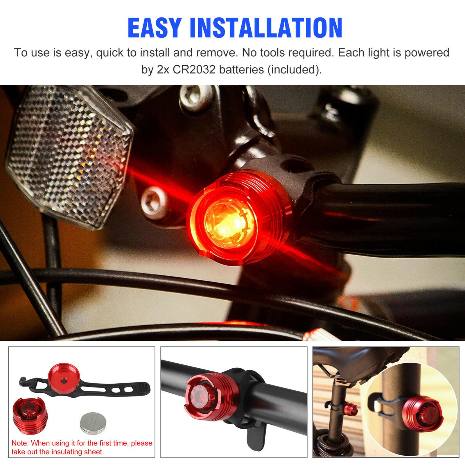 Bộ 4 Cái Đèn Đuôi Xe Đạp Có Cảnh Báo Ánh Sáng Thân Nhôm Chống Thấm Nước An Toàn Bicycle Tail Lights