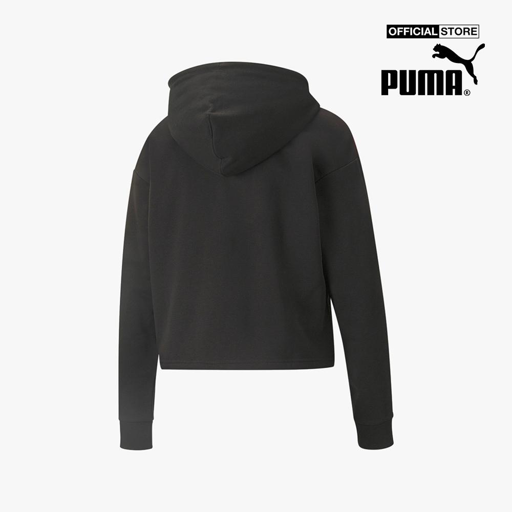 PUMA - Áo hoodie nữ dáng lửng Essentials+ Cropped Metallic 848305