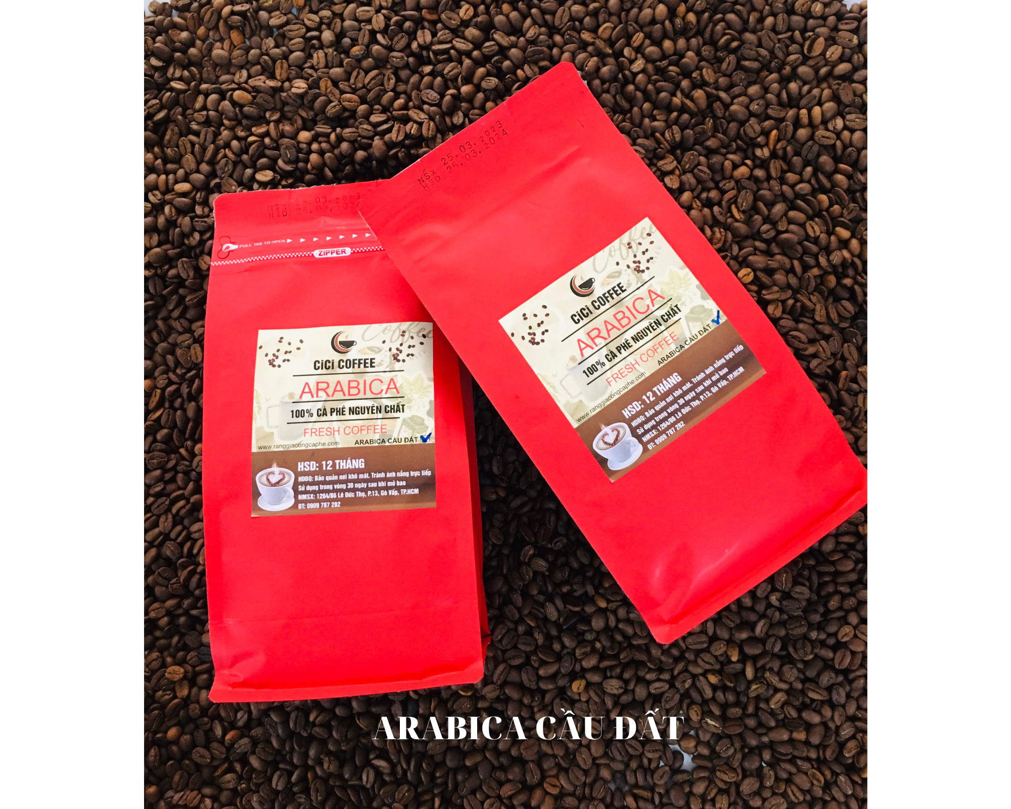 Cà Phê Hạt Rang Mộc Arabica ( Cầu Đất ) 500gr