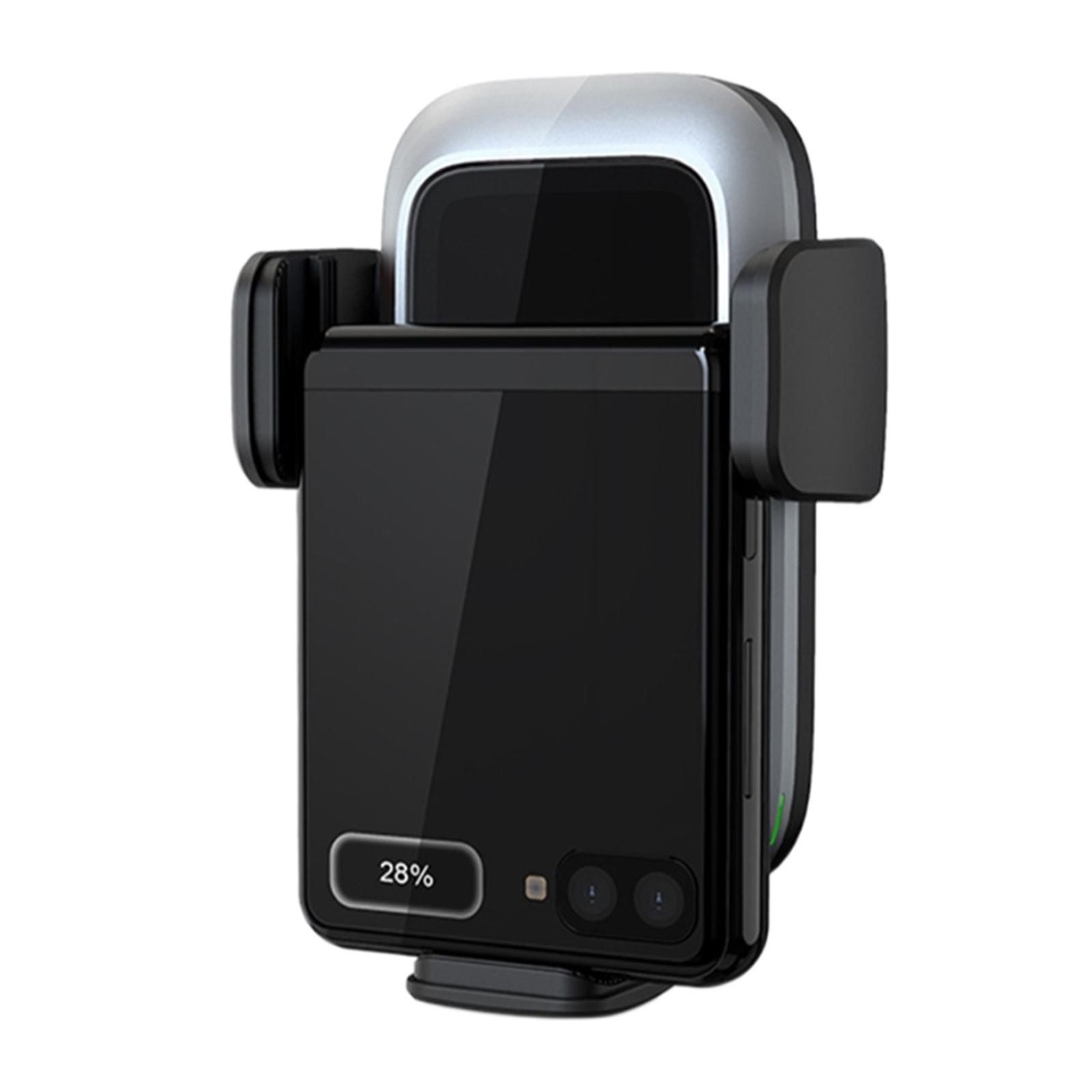 Practical Intelligent Wireless Car Charger Car Mount Fast-Charging Pallet Phone Holder for Smartphones Driving Dashboard Air Vent Trips Black