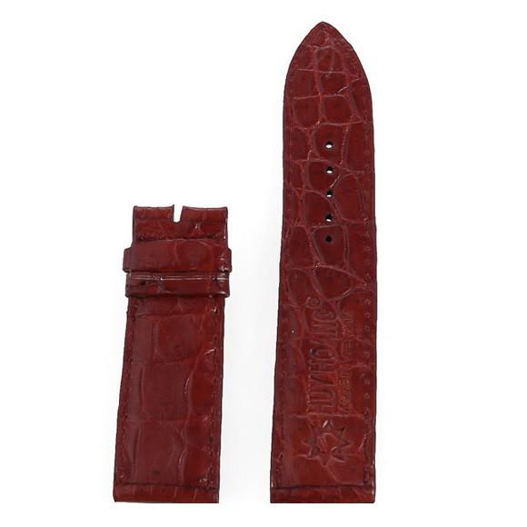 HC8284 - Dây đồng hồ Huy Hoàng da cá sấu 2 mặt da size 22, 24, 26 màu nâu đỏ