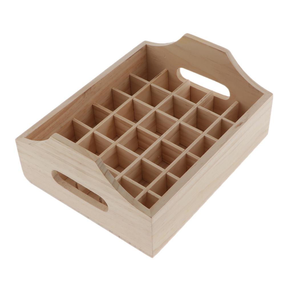 2pcs 40 Slots Natural Wooden Essential Oil Storage Rack Holder Makeup Shelf Show