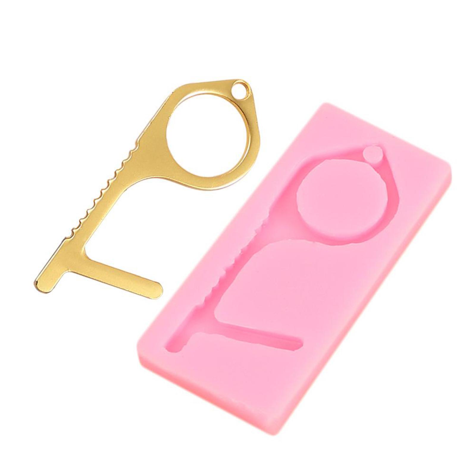 No Touch Door Opener Mold Non-contact Keychain Press Elevator Door Opener Silicone Mold Hand-Free Key Tool Crafts Supplies