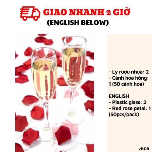 Cánh hoa hồng trang trí Valentine set vlt08