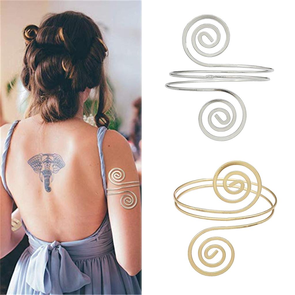 Women Upper Arm Band Armlet Multilayer Cuff Bangle Bracelet Jewelry Golden