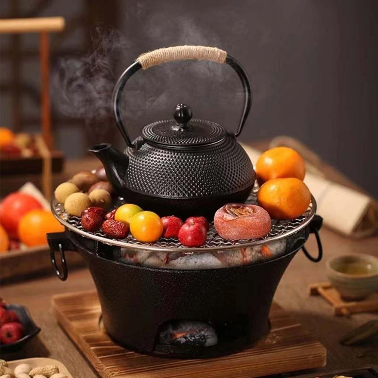 Portable Grill Round Firepit Bowl Furnace for Garden Hiking Picnic S