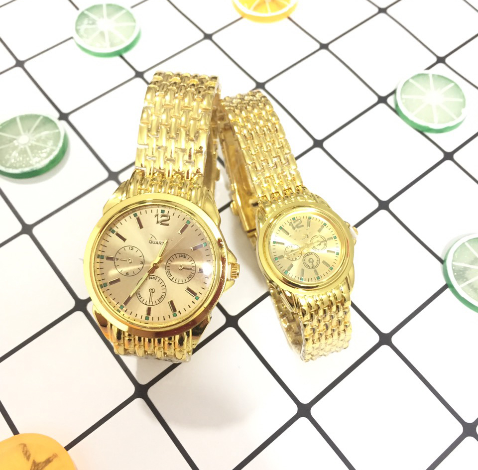 Đồng hồ đeo tay thời trang nam nữ unisex dây vàng hợp kim sang trọng ZO59