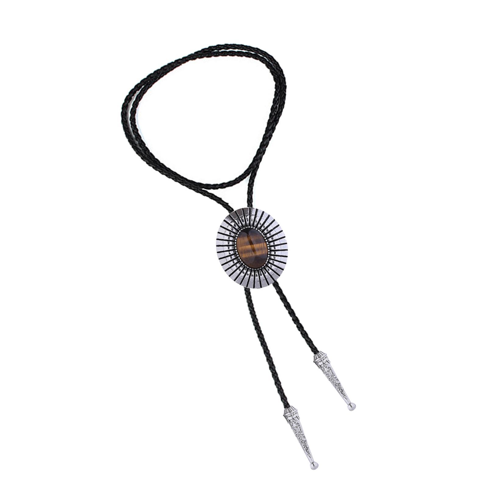 Bolo Tie Necktie PU Leather American Gift Costume Necklace for Men Women