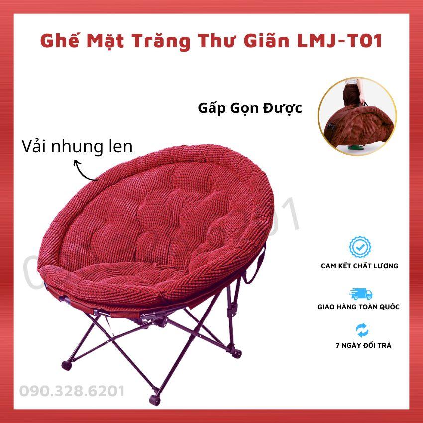 Ghế Sofa Lười Thư Giãn Nệm Tròn, Ghế Mặt Trăng Chất Nhung Len Gấp Gọn