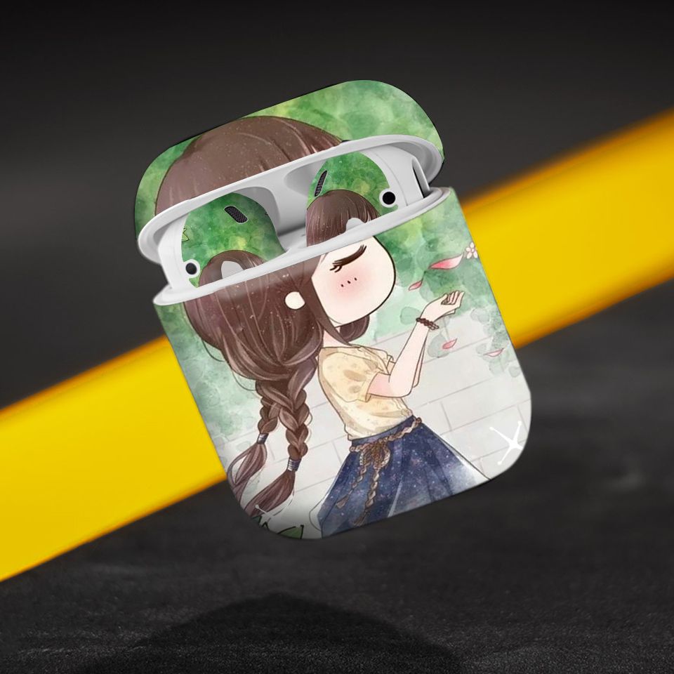 Miếng dán skin chống bẩn cho tai nghe AirPods in hình Chibi đẹp - Chib033 (bản không dây 1 và 2)