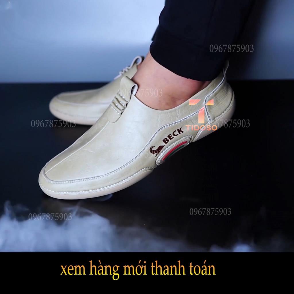 Giày nam giày lười giày da bò thật đế cao su non khâu chỉ siêu bền, dễ phối đồ , sang trọng cao cấp - bảo hành 3 năm