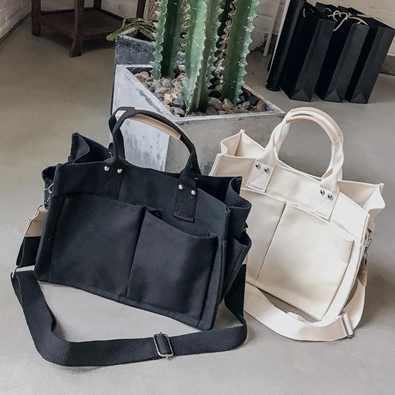 Vải Bố Đa Túi Dây Kéo Túi Xách Cho Học Sinh Sinh Viên Giáo Viên Trường Vải Giải Trí Hàng Đầu-Túi Dành Cho Thiếu Niên Lớn Jumbo túi Đeo Chéo