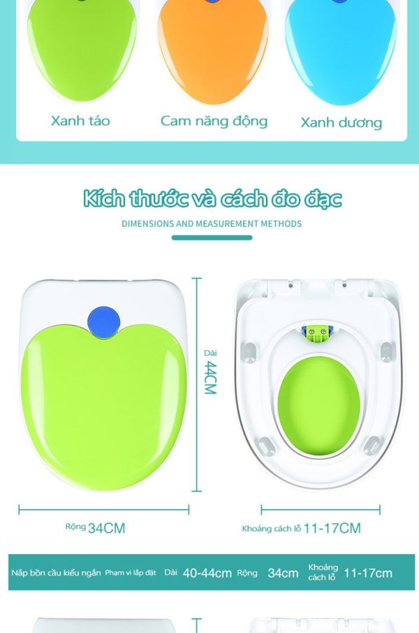 Nắp bồn cầu cho bé đi vệ sinh an toàn PP Clean&Green
