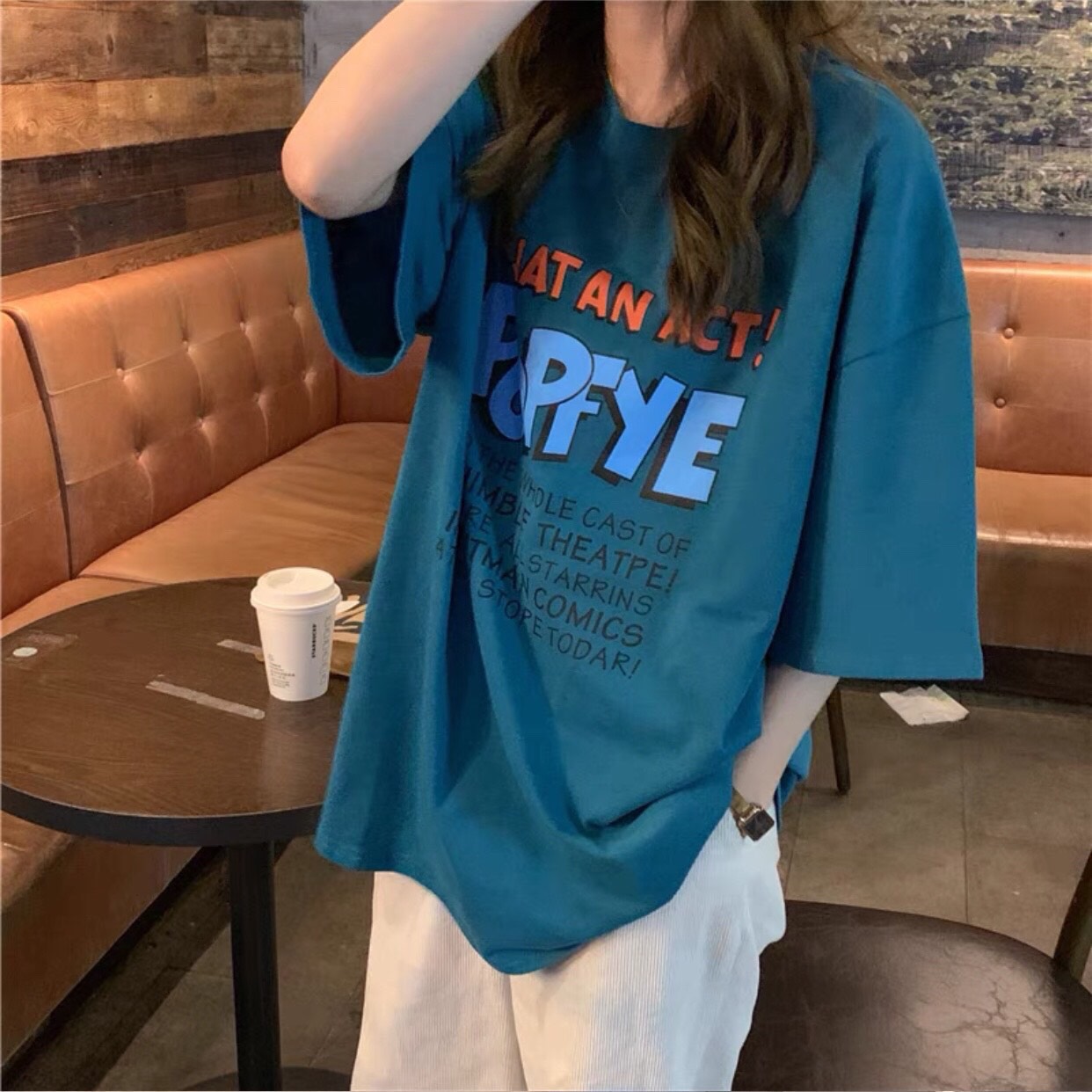 POPFYE_Áo thun nữ form rộng đẹp tay lỡ kiểu hàn quốc , áo phông nữ form rộng unisex vải cotton