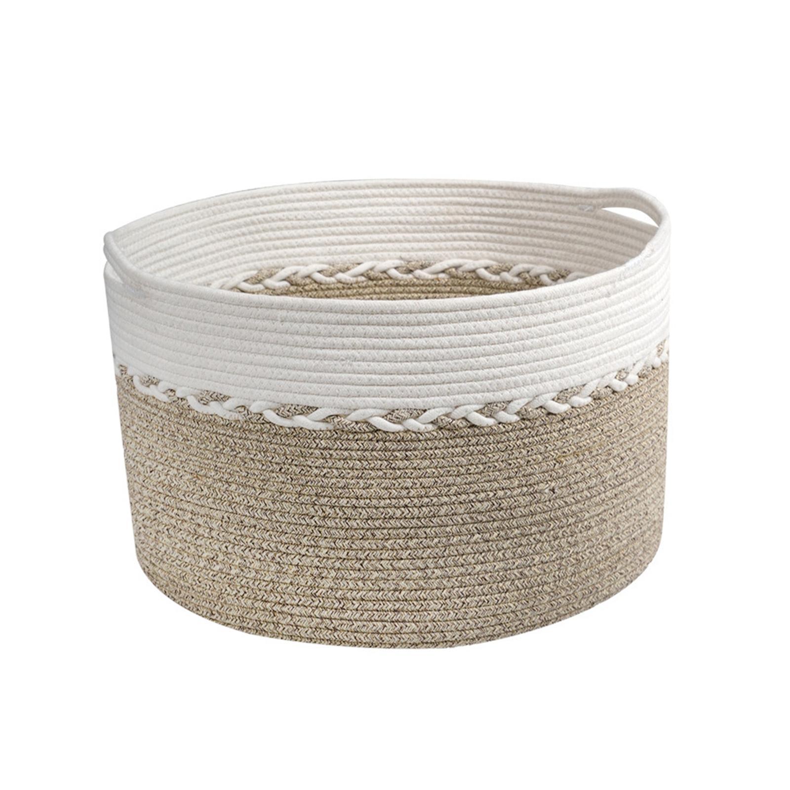 Bathroom Woven Laundry Basket Baby Toy Hamper Foldable Multipurpose Desktop Organizer Basket for Pillows Bed Sheets Shoes
