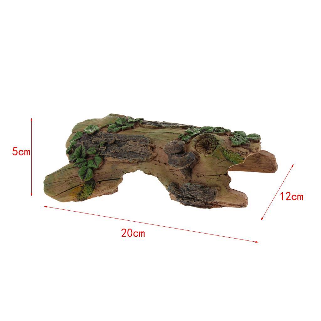 Reptile Aquarium Breeding Box Hiding Cave Tree Hole Vivarium Ornament 1