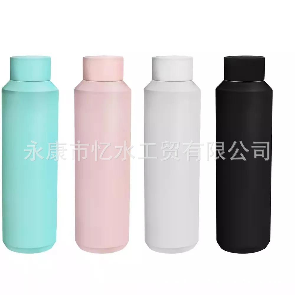Phong cách mới nhất đơn giản cặp đôi thể thao bằng thép không gỉ cách nhiệt bình bỏ túi di động cốc ngoài trời cỡ nhỏ đi kèm cốc