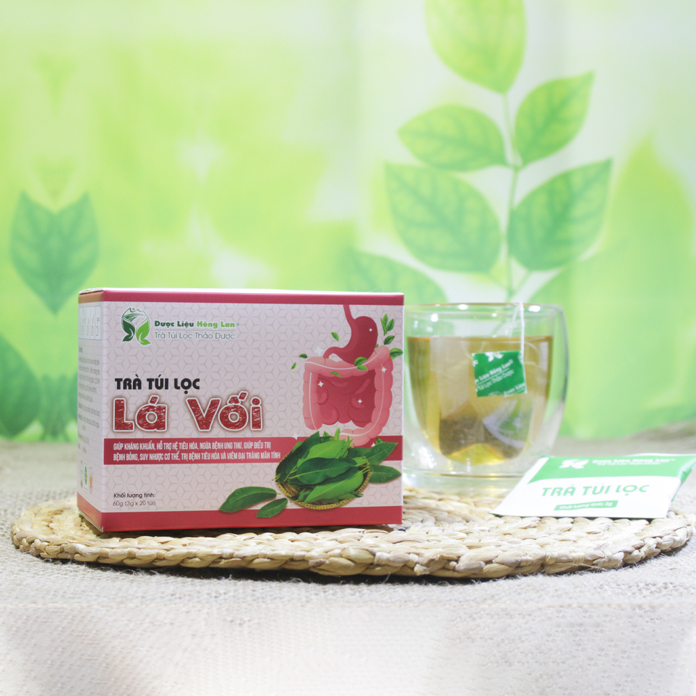 Trà Lá Vối túi lọc hộp 60g Cty Dược Liệu Hồng Lan - Giúp kháng khuẩn, hỗ trợ hệ tiêu hóa, ngừa bệnh ung thư, trị bệnh tiêu hóa và viêm đại tràng mãn tính,...