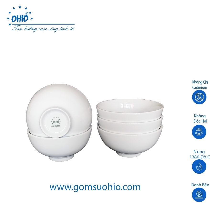 Bát Cơm 11.1 cm Sứ Trắng OHIO