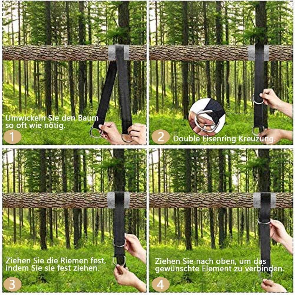 Phụ kiện võng 1 cặp Phụ kiện xích đu Bộ dây treo xích đu Bộ đồ treo Võng Ghế treo Chống nước 2 x 150CM Dây đeo bằng sợi polyester với 2 x Carabiner cao cấp