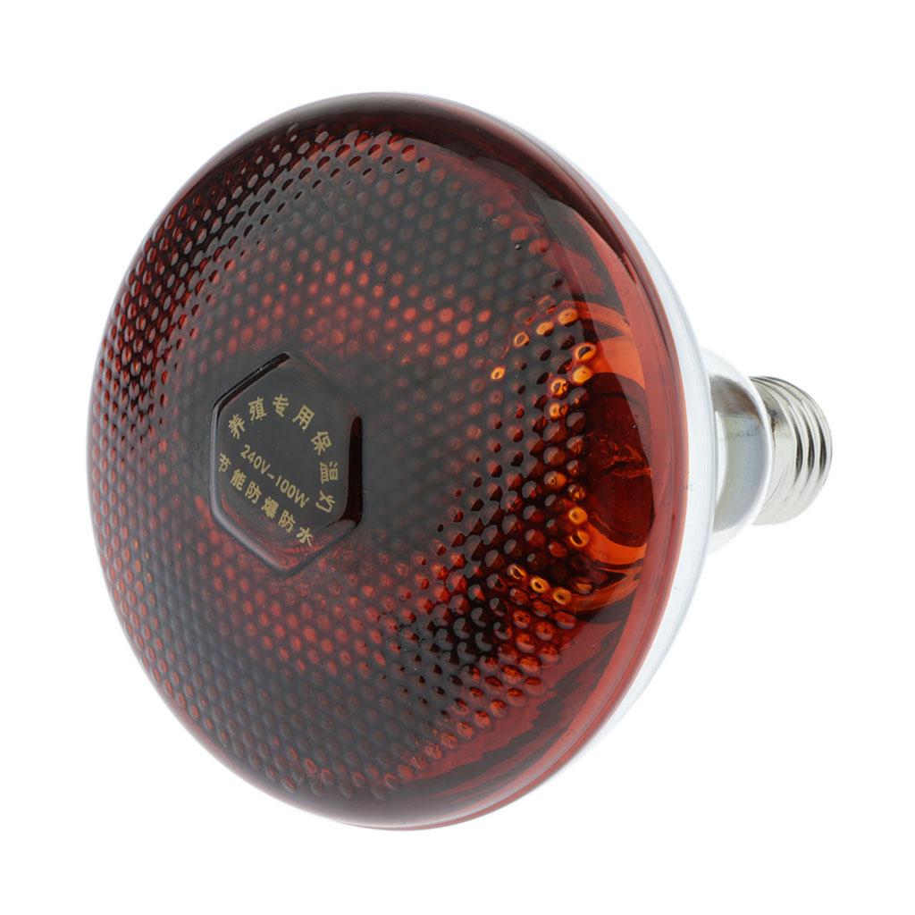 2xWaterproof E27 Heat Light Bulb Breeding Lamp Infrared Heater Bulbs 100W