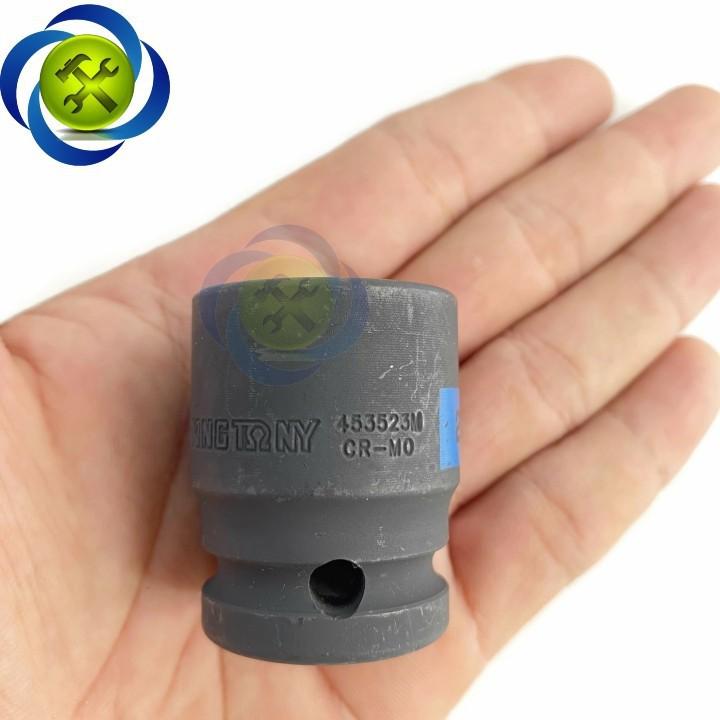 Tuýp 23mm loại 1/2 Kingtony 453523M ngắn 6 cạnh màu đen