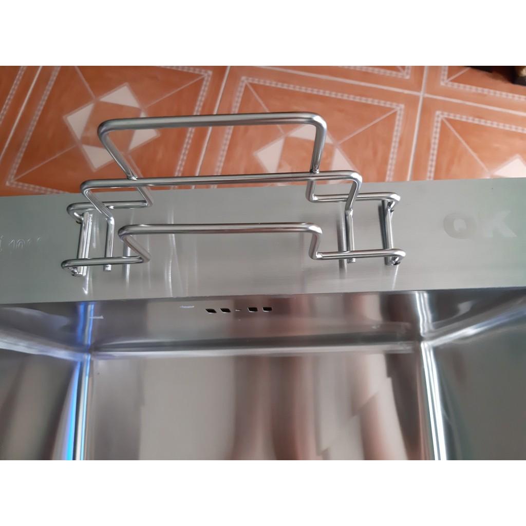 CHẬU RỬA CHÉN INOX 304, 82cm*45cm*23cm,CÓ VẮT DAO,ÚP THỚT CHUẨN INOX 304