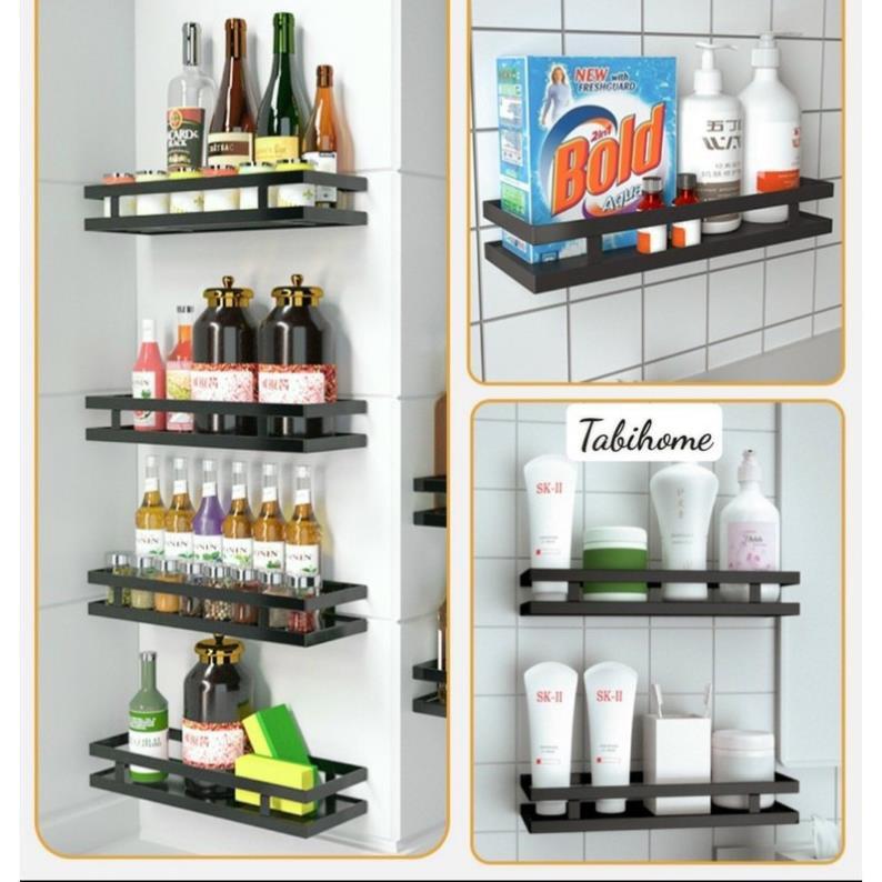 Kệ Thép Treo Tường Carbon Đựng Gia Vị Nhà Bếp Đa Năng Sơn Tĩnh Điện Không Gỉ TABIHOME, Giá Để Đồ