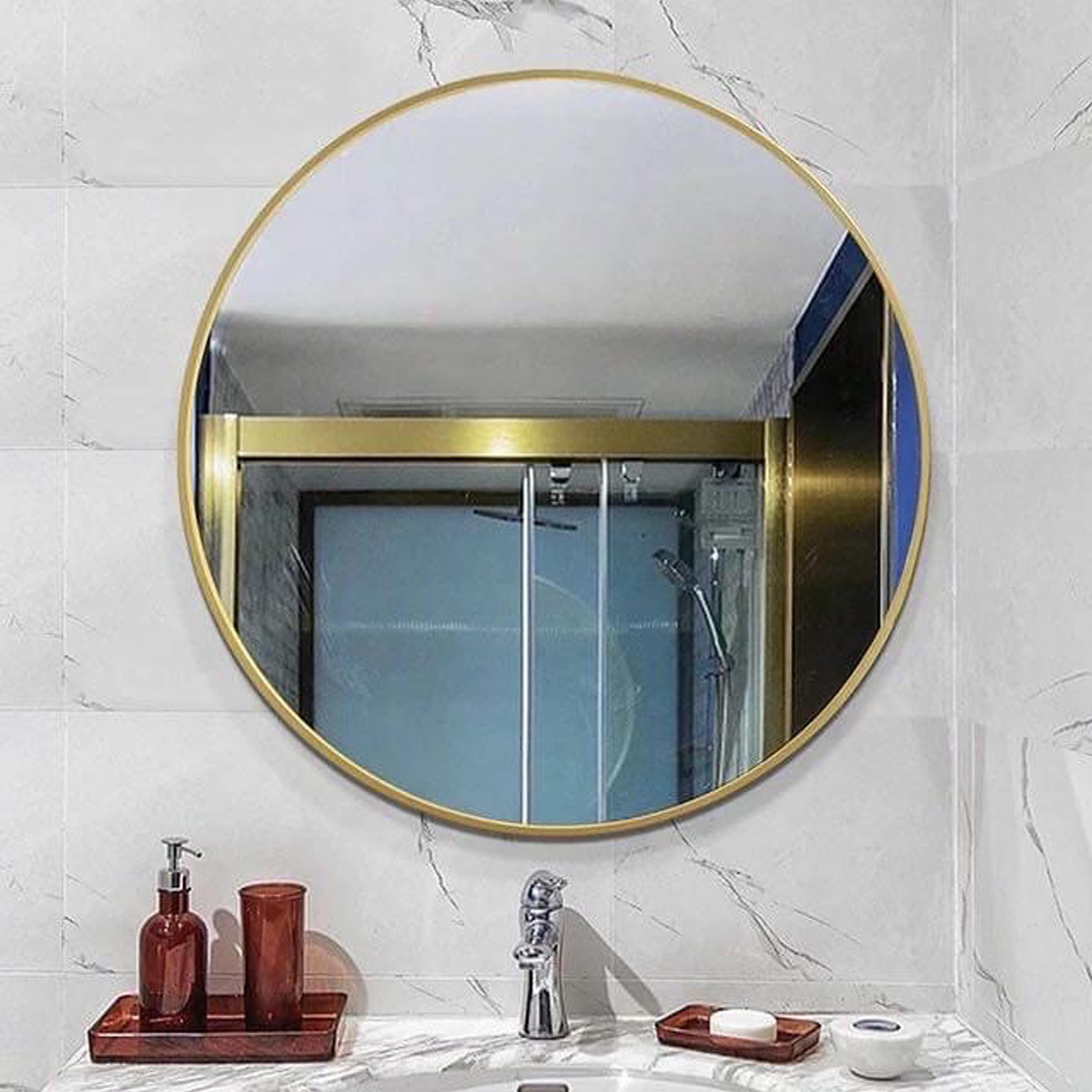 Gương Tròn Vành Nhôm Sơn Tĩnh Điện KT 60x60 - Gương Tròn Treo Tường Nhà Tắm Cao Cấp