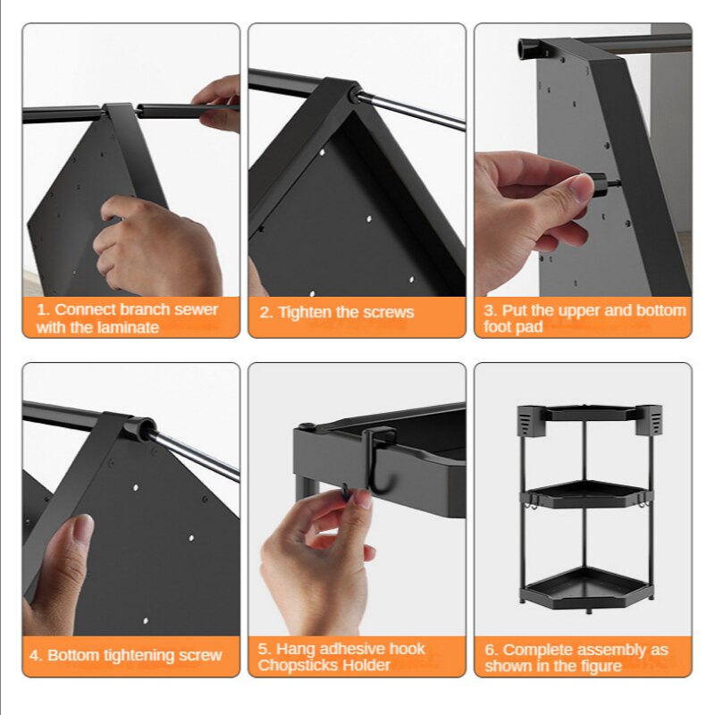 Kệ gia vị nhà bếp 4 tầng thép không gỉ Kitchen Storage Shelf Spice