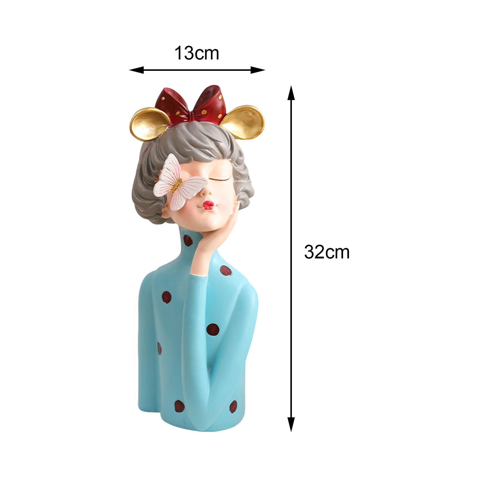 Girl Statue Home Decor Decorative Object Girl Figurine for Desk Office Porch