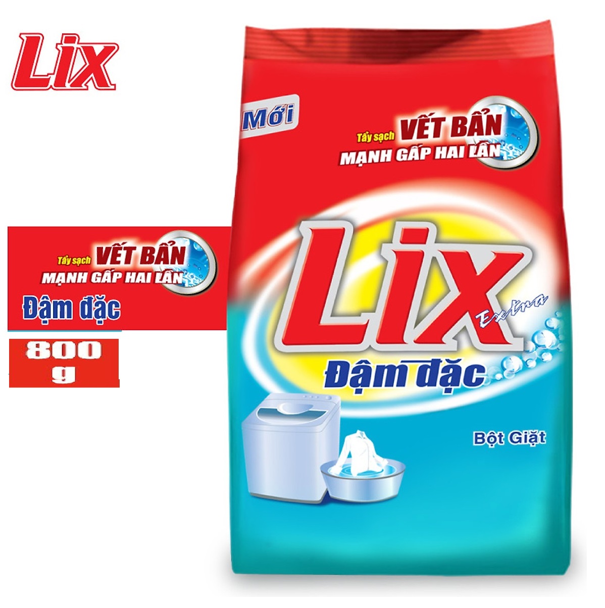 Bột giặt Lix Extra đậm đặc 800g ED002 - Tẩy sạch vết bẩn cực mạnh