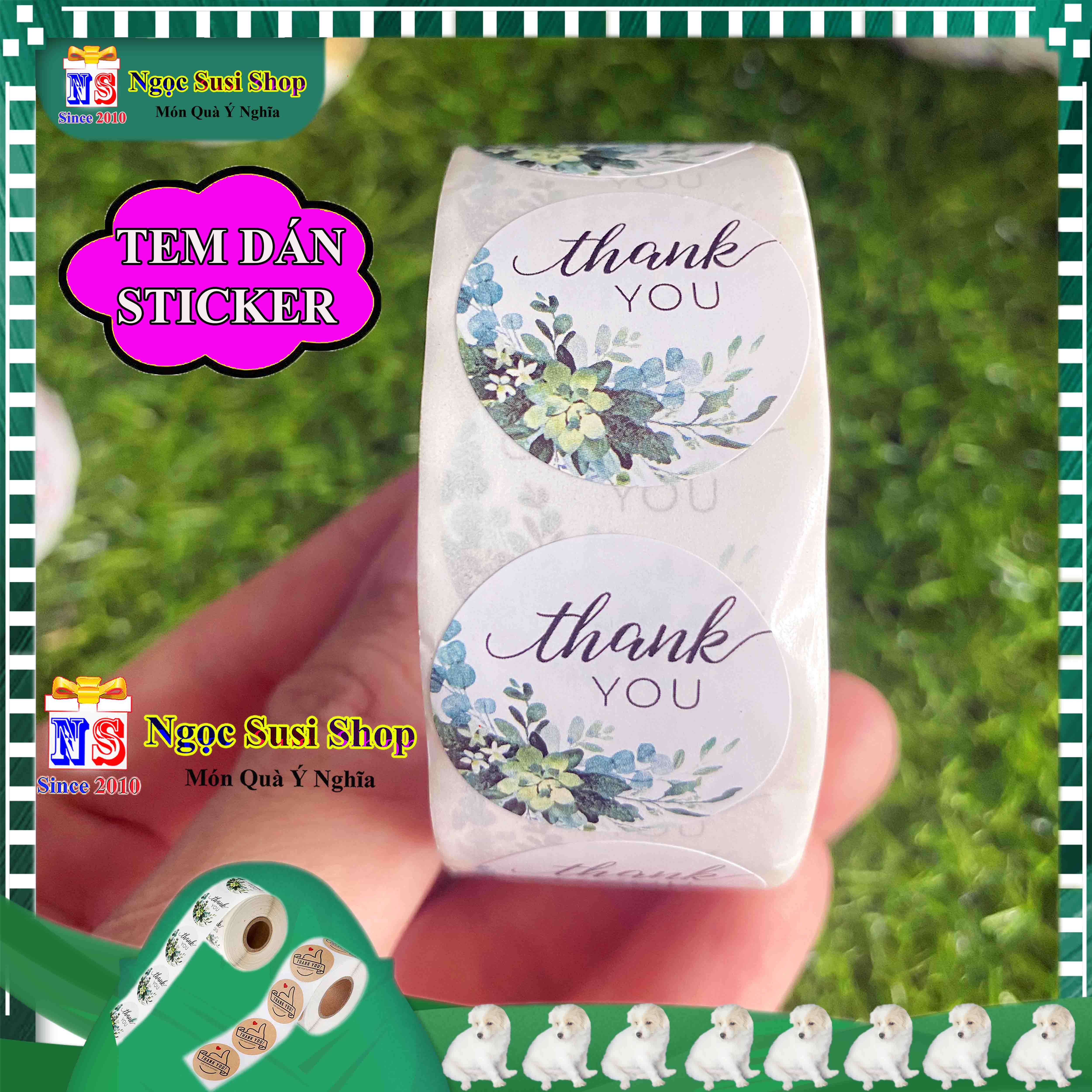 50 STICKER DECAL TEM NHÃN DÁN THANK YOU CẢM ƠN - GIAO NGẪU NHIÊN MẪU
