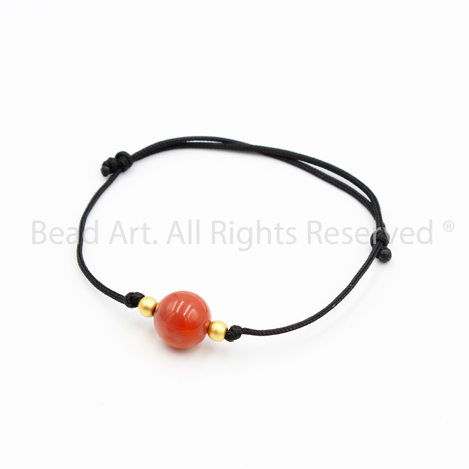 Vòng Tay Thắt Dây Phối Đá Mã Não Cam Đỏ Tự Nhiên 8-8.5MM, Mệnh Hoả, Thổ, Vòng Tay Phong Thuỷ, Chuỗi Hạt - Bead Art