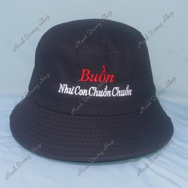 Nón tai bèo mũ bucket vành nhỏ thêu Buồn Như Con Chuồn Chuồn - Buồn Như Con Chuồn Chuồn