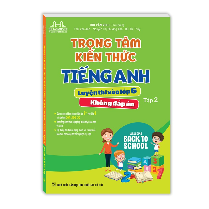 Sách - Trọng tâm kiến thức tiếng anh luyện thi vào lớp 6 tập 1 và tập 2 (không đáp án)