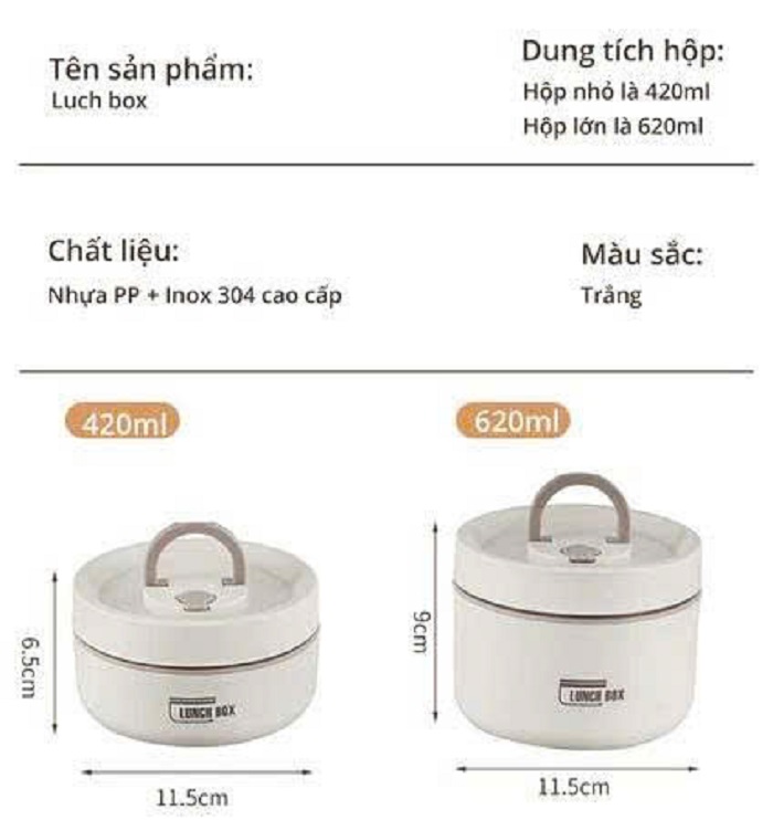 [KoSuyTu] Hộp Cơm Giữ Nhiệt Cao Cấp LUNCHBOX INOX 304 - 2/3/4 Tầng Rời - Tặng Kèm Túi Giữ Nhiệt + Bộ Túi Thìa Dĩa INOX