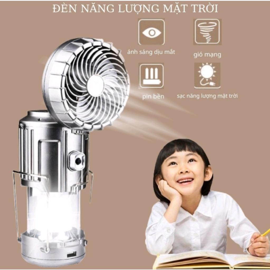 Đèn Pin Năng Lượng Mặt Trời,Quạt Tích Điện Sạc Điện Thoại 3in1 Sử Dụng Pin Lithium Vô Cùng Tiện Lợi