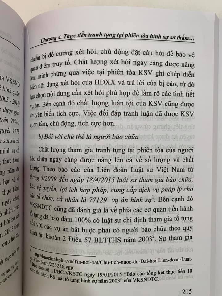 Thủ tục tranh tụng tại phiên toà hình sự sơ thẩm (tái bản lần thứ nhất)