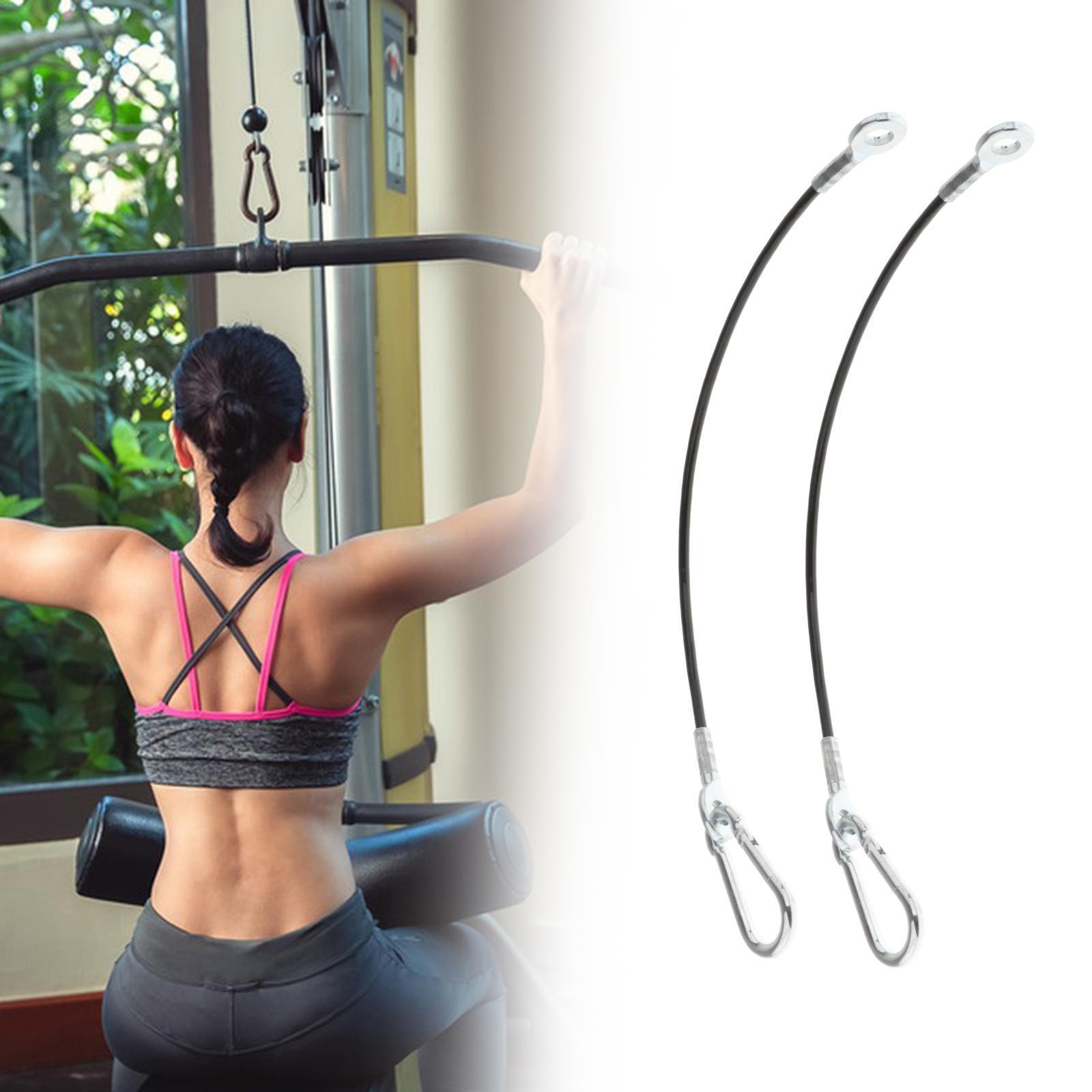 2 Pieces Fitness Pulley Cable Replacement Steel Wire Rope Sturdy Gym Machine Attachments Reusable Cable Pulley Machine for Workout Equipment