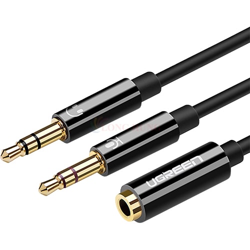 Cáp chuyển AV 3.5mm sang 2 đầu mic và tai nghe Ugreen Audio Cable ABS Case 20cm AV140 - Hàng chính hãng