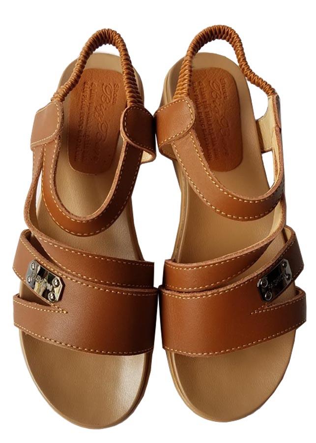 Giày Sandal Nữ Da Bò Thật Biggben Cao Cấp Sdn81 - Vàng Bò - 40