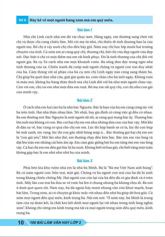 100 Bài Làm Văn Hay Lớp 2